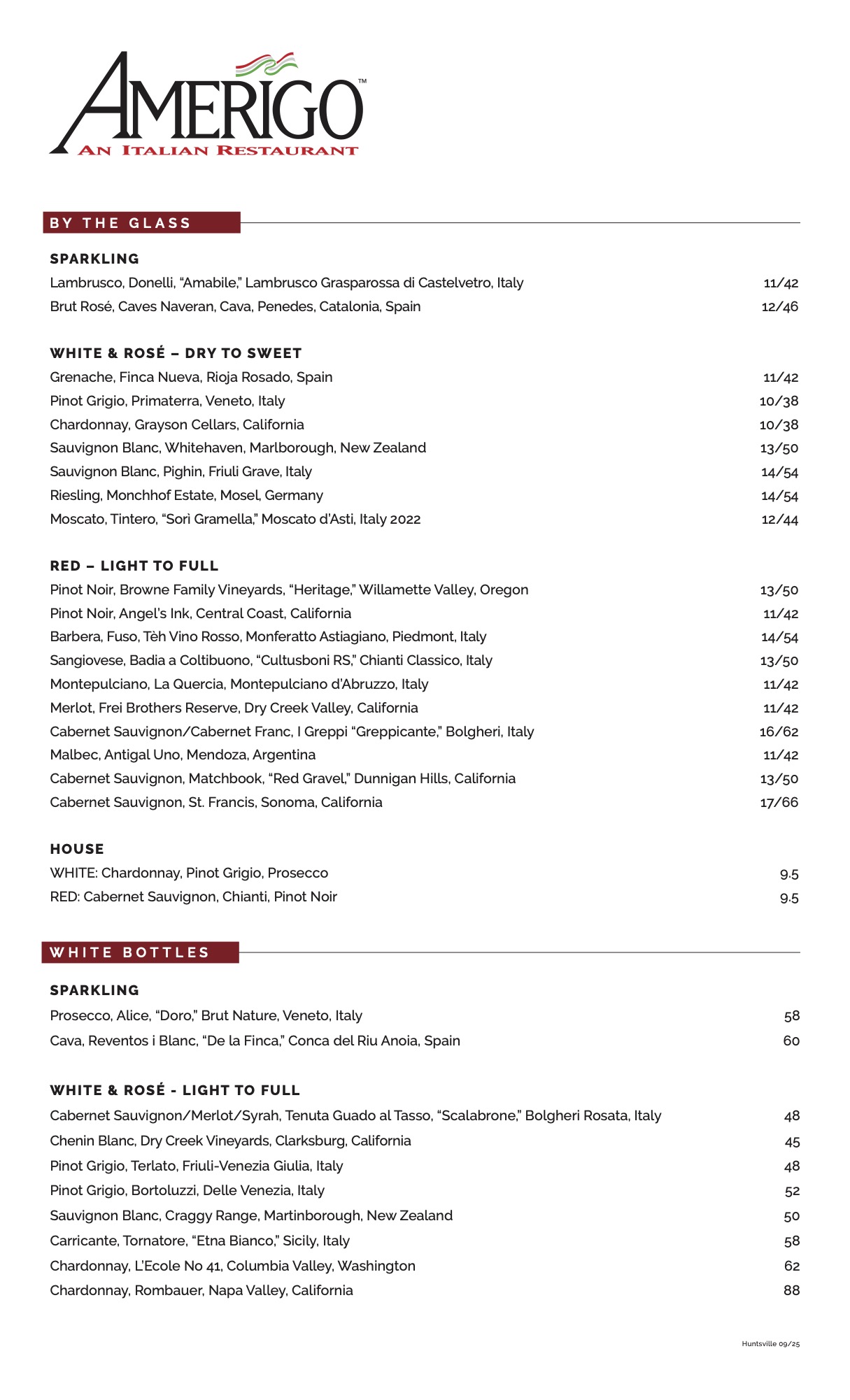 Amerigo Huntsville drink pdf image page 1