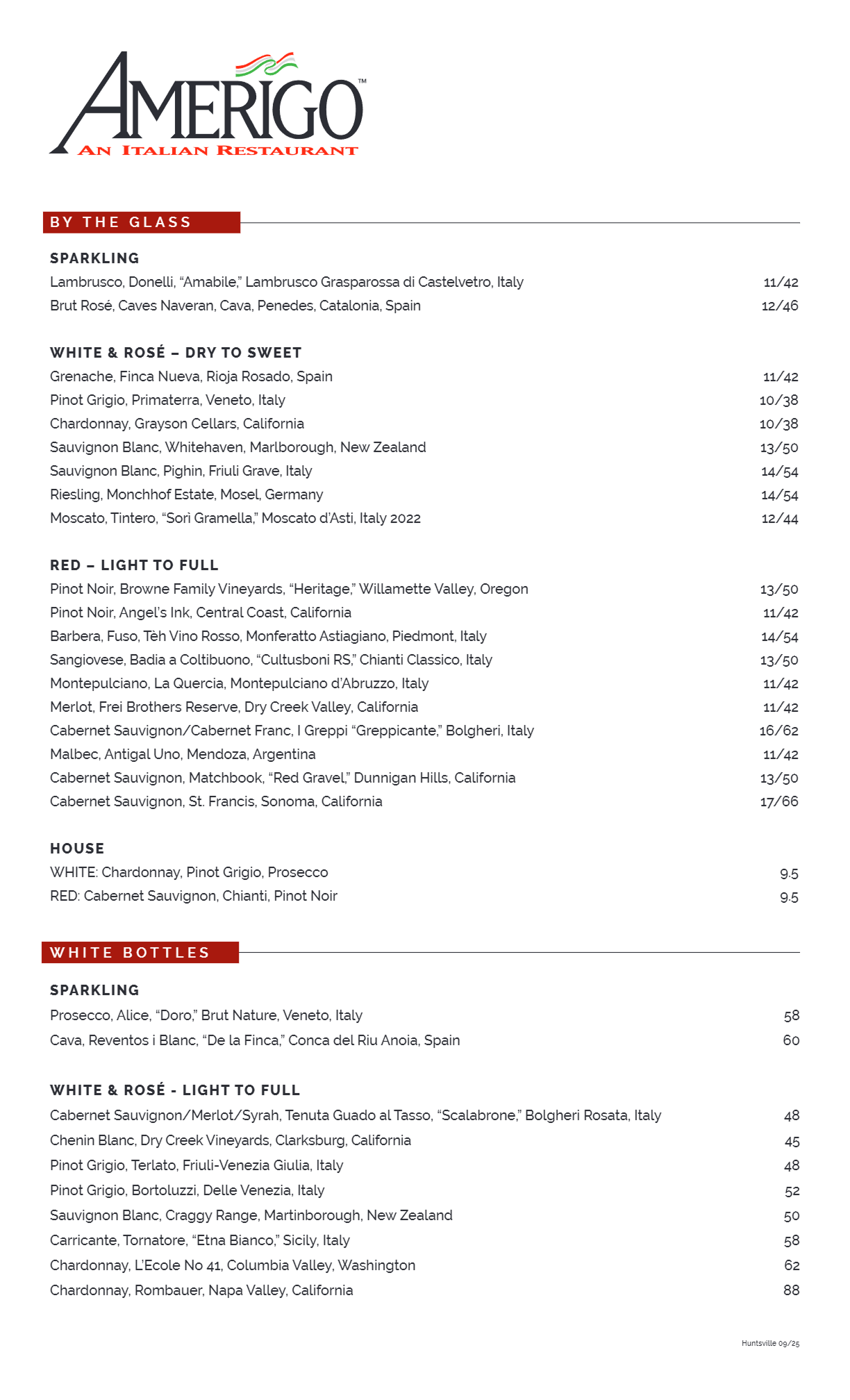 Amerigo Huntsville drink pdf image page 1